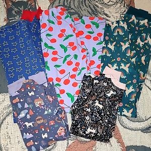 Hanna Andersson lot of mix match pajamas girls 12 all over print 5pc